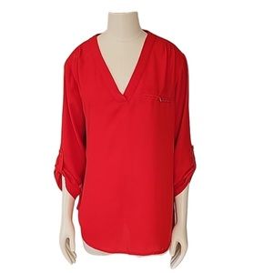 👠 Dynamite Blouse, Red, Size Large